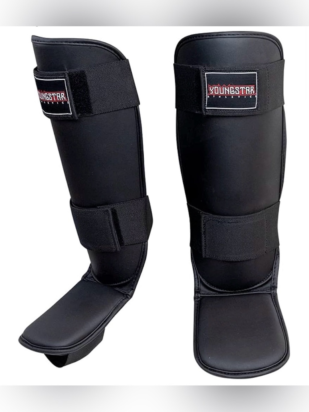 EUC Combat Corner Youngstar Black Shin Guards w/ Ankle Protection Kids 6 - 12 yo